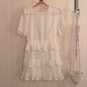 Just Me, size SM, white dress.